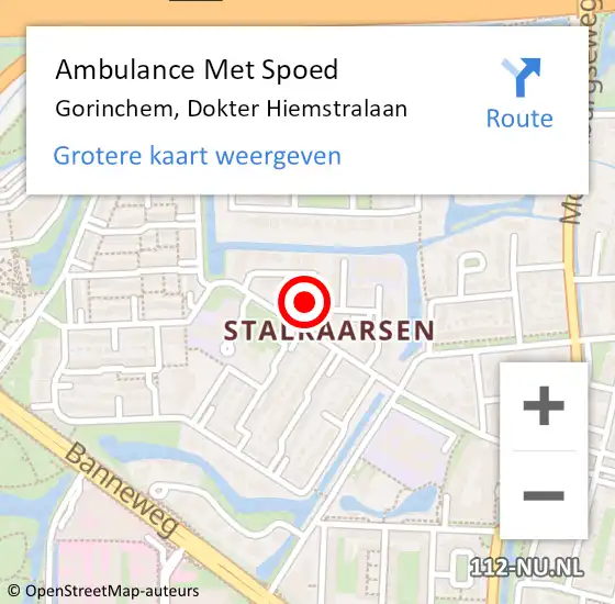 Locatie op kaart van de 112 melding: Ambulance Met Spoed Naar Gorinchem, Dokter Hiemstralaan op 21 april 2024 15:34