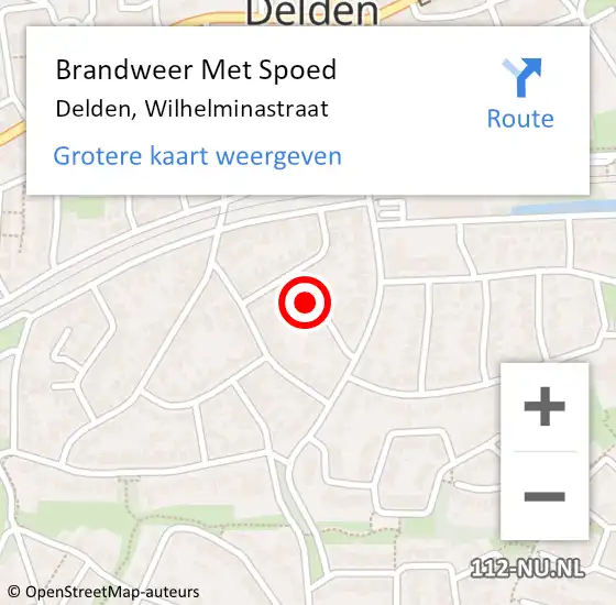 Locatie op kaart van de 112 melding: Brandweer Met Spoed Naar Delden, Wilhelminastraat op 21 april 2024 16:01