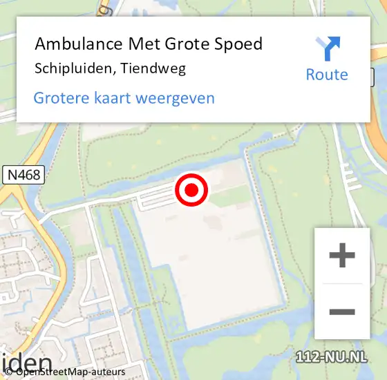 Locatie op kaart van de 112 melding: Ambulance Met Grote Spoed Naar Schipluiden, Tiendweg op 21 april 2024 16:17