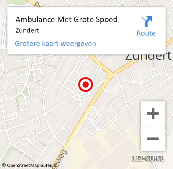 Locatie op kaart van de 112 melding: Ambulance Met Grote Spoed Naar Zundert op 21 april 2024 16:20