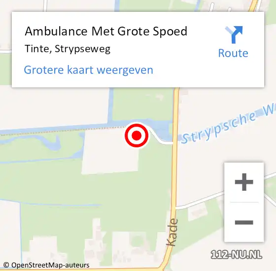 Locatie op kaart van de 112 melding: Ambulance Met Grote Spoed Naar Tinte, Strypseweg op 21 april 2024 17:06