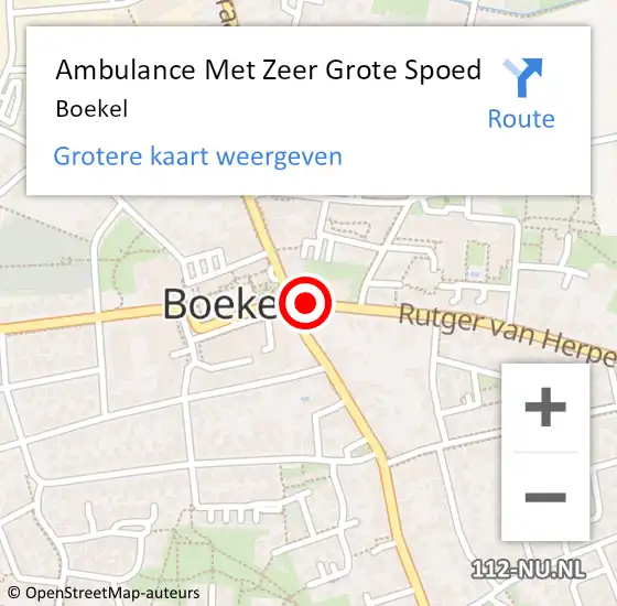 Locatie op kaart van de 112 melding: Ambulance Met Zeer Grote Spoed Naar Boekel op 21 april 2024 17:11