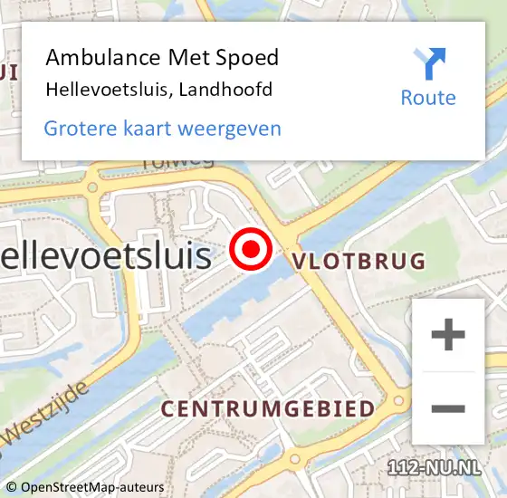 Locatie op kaart van de 112 melding: Ambulance Met Spoed Naar Hellevoetsluis, Landhoofd op 21 april 2024 17:58