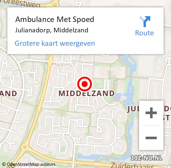 Locatie op kaart van de 112 melding: Ambulance Met Spoed Naar Julianadorp, Middelzand op 21 april 2024 18:06