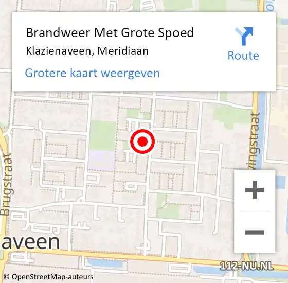 Locatie op kaart van de 112 melding: Brandweer Met Grote Spoed Naar Klazienaveen, Meridiaan op 21 april 2024 18:42