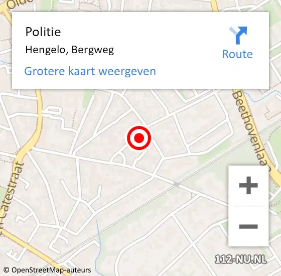 Locatie op kaart van de 112 melding: Politie Hengelo, Bergweg op 21 april 2024 19:07