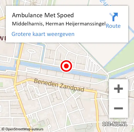 Locatie op kaart van de 112 melding: Ambulance Met Spoed Naar Middelharnis, Herman Heijermanssingel op 21 april 2024 19:44