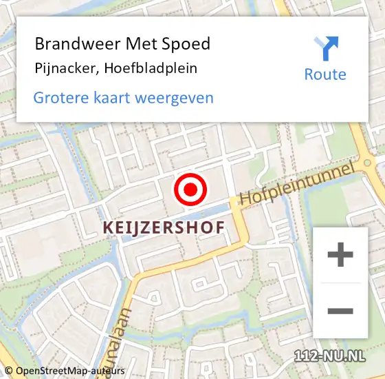 Locatie op kaart van de 112 melding: Brandweer Met Spoed Naar Pijnacker, Hoefbladplein op 21 april 2024 23:27