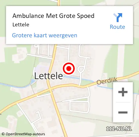Locatie op kaart van de 112 melding: Ambulance Met Grote Spoed Naar Lettele op 21 april 2024 23:38
