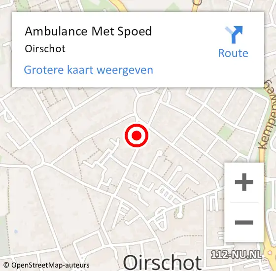 Locatie op kaart van de 112 melding: Ambulance Met Spoed Naar Oirschot op 22 april 2024 02:15