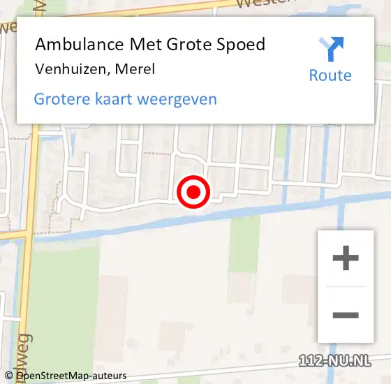 Locatie op kaart van de 112 melding: Ambulance Met Grote Spoed Naar Venhuizen, Merel op 22 april 2024 03:45