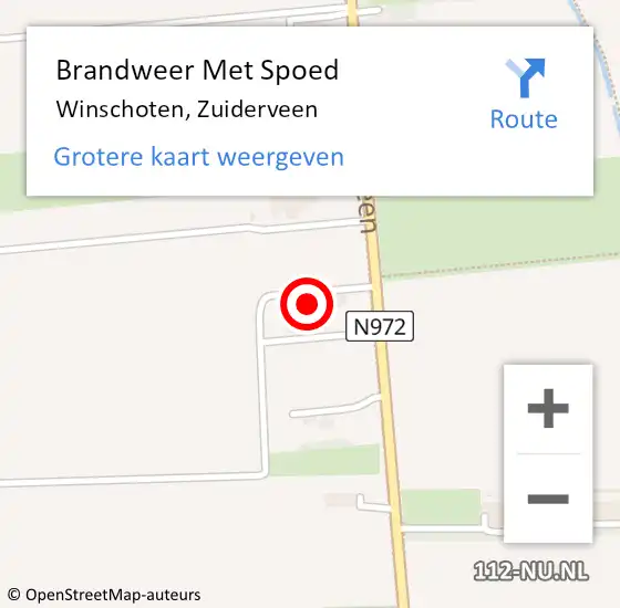Locatie op kaart van de 112 melding: Brandweer Met Spoed Naar Winschoten, Zuiderveen op 22 april 2024 05:44