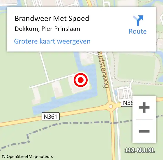 Locatie op kaart van de 112 melding: Brandweer Met Spoed Naar Dokkum, Pier Prinslaan op 22 april 2024 07:35