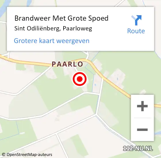 Locatie op kaart van de 112 melding: Brandweer Met Grote Spoed Naar Sint Odiliënberg, Paarloweg op 22 april 2024 08:12