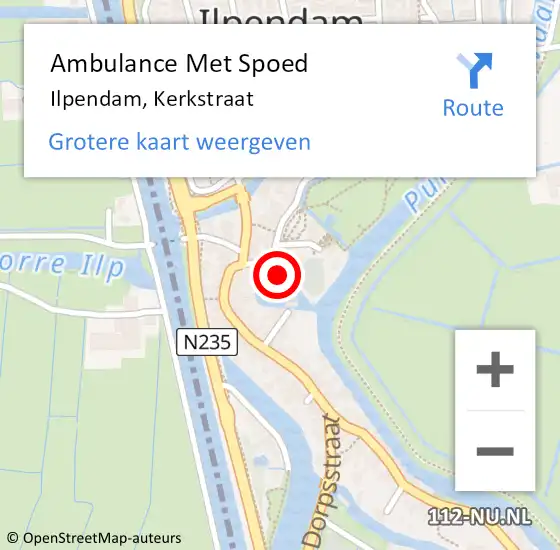 Locatie op kaart van de 112 melding: Ambulance Met Spoed Naar Ilpendam, Kerkstraat op 22 april 2024 08:22