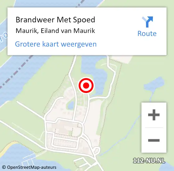 Locatie op kaart van de 112 melding: Brandweer Met Spoed Naar Maurik, Eiland van Maurik op 22 april 2024 08:28