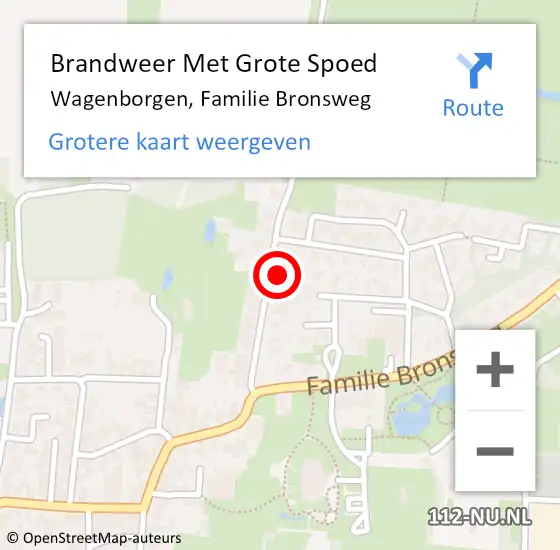 Locatie op kaart van de 112 melding: Brandweer Met Grote Spoed Naar Wagenborgen, Familie Bronsweg op 22 april 2024 08:48