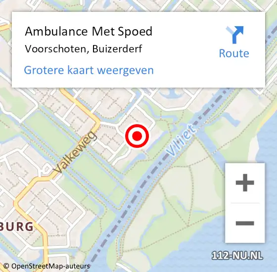 Locatie op kaart van de 112 melding: Ambulance Met Spoed Naar Voorschoten, Buizerderf op 22 april 2024 08:50