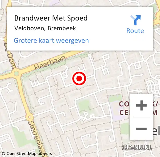 Locatie op kaart van de 112 melding: Brandweer Met Spoed Naar Veldhoven, Brembeek op 22 april 2024 09:25