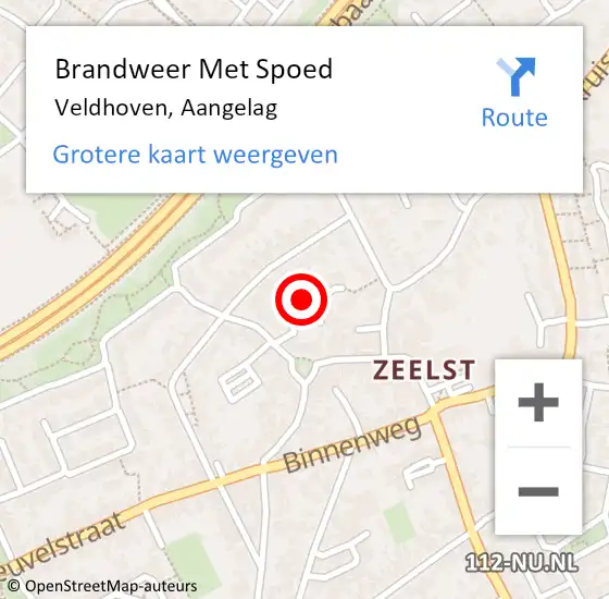 Locatie op kaart van de 112 melding: Brandweer Met Spoed Naar Veldhoven, Aangelag op 22 april 2024 09:31