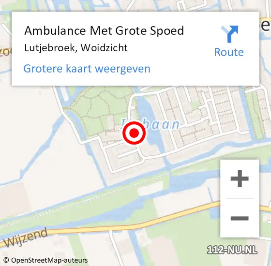 Locatie op kaart van de 112 melding: Ambulance Met Grote Spoed Naar Lutjebroek, Woidzicht op 22 april 2024 09:49