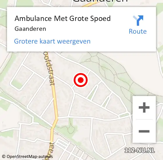 Locatie op kaart van de 112 melding: Ambulance Met Grote Spoed Naar Gaanderen op 22 april 2024 10:44