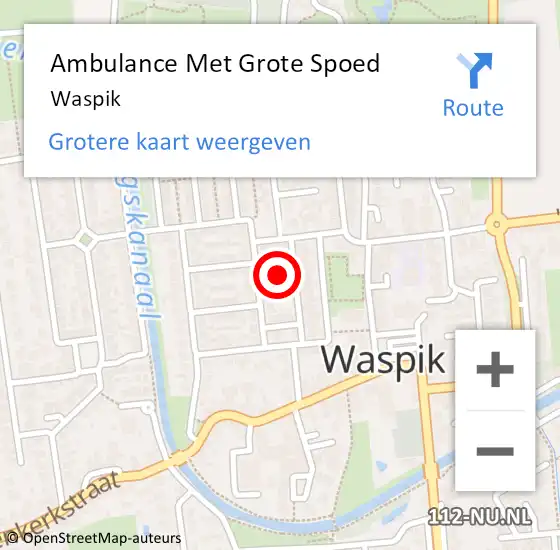 Locatie op kaart van de 112 melding: Ambulance Met Grote Spoed Naar Waspik op 22 april 2024 12:07