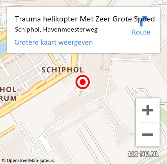 Locatie op kaart van de 112 melding: Trauma helikopter Met Zeer Grote Spoed Naar Schiphol, Havenmeesterweg op 22 april 2024 12:12