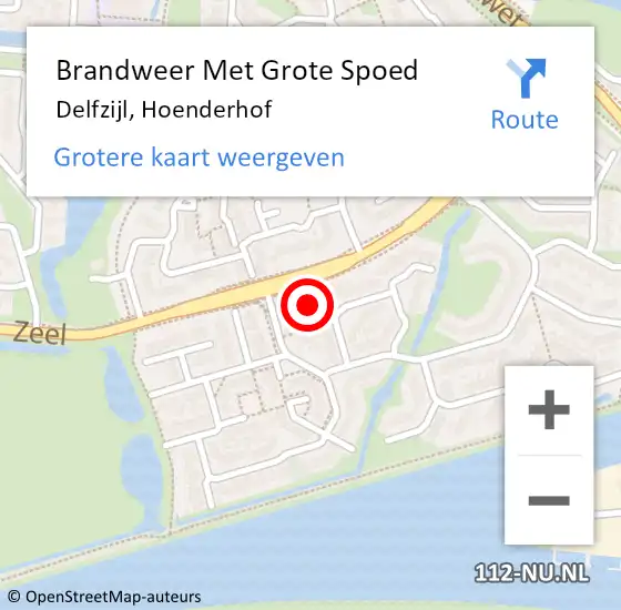Locatie op kaart van de 112 melding: Brandweer Met Grote Spoed Naar Delfzijl, Hoenderhof op 22 april 2024 12:54