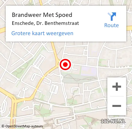 Locatie op kaart van de 112 melding: Brandweer Met Spoed Naar Enschede, Dr. Benthemstraat op 22 april 2024 13:43
