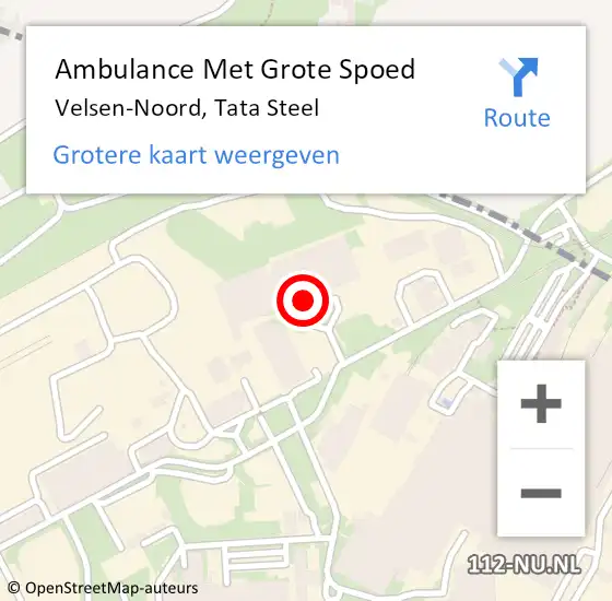 Locatie op kaart van de 112 melding: Ambulance Met Grote Spoed Naar Velsen-Noord, Tata Steel op 22 april 2024 14:04