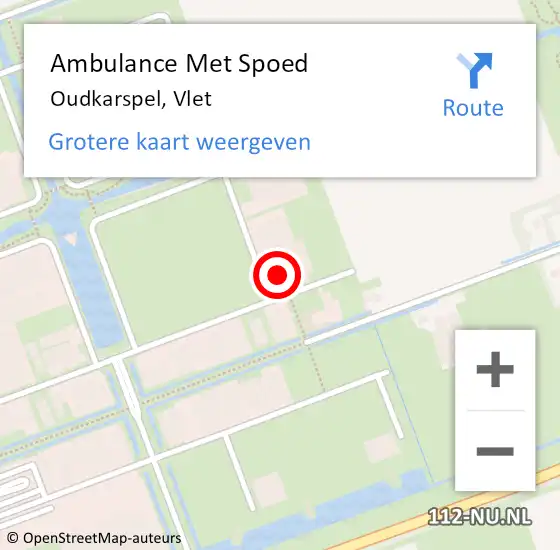 Locatie op kaart van de 112 melding: Ambulance Met Spoed Naar Oudkarspel, Vlet op 22 april 2024 14:21