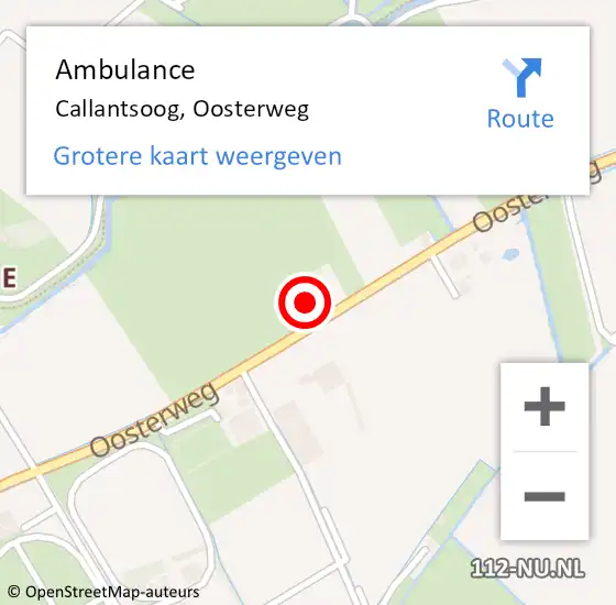 Locatie op kaart van de 112 melding: Ambulance Callantsoog, Oosterweg op 22 april 2024 14:28