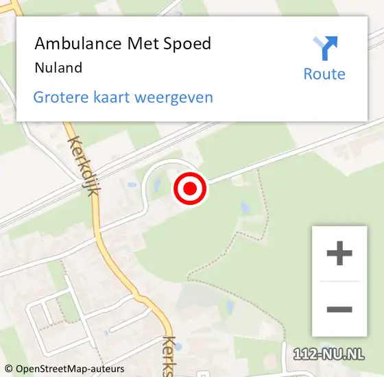 Locatie op kaart van de 112 melding: Ambulance Met Spoed Naar Nuland op 22 april 2024 14:53
