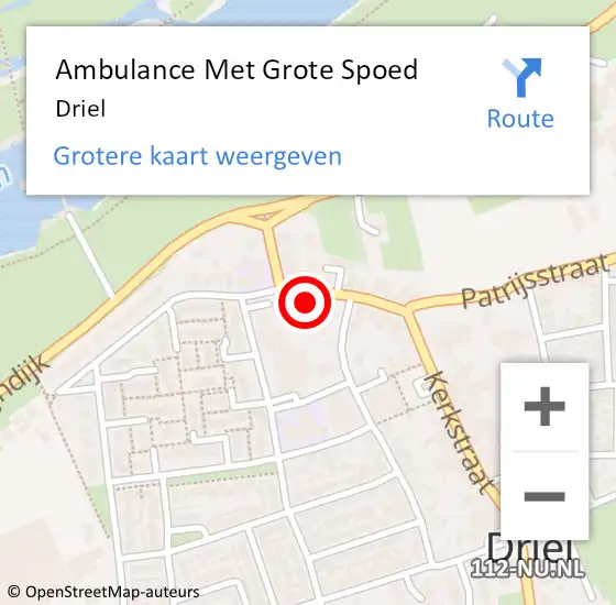 Locatie op kaart van de 112 melding: Ambulance Met Grote Spoed Naar Driel op 22 april 2024 15:08