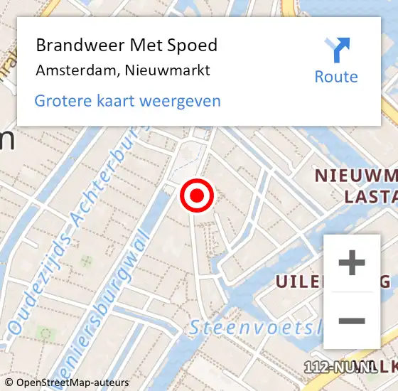 Locatie op kaart van de 112 melding: Brandweer Met Spoed Naar Amsterdam, Nieuwmarkt op 22 april 2024 15:26