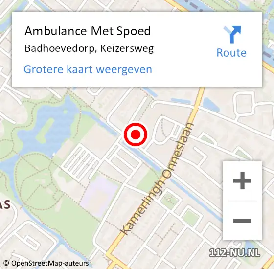Locatie op kaart van de 112 melding: Ambulance Met Spoed Naar Badhoevedorp, Keizersweg op 22 april 2024 15:29