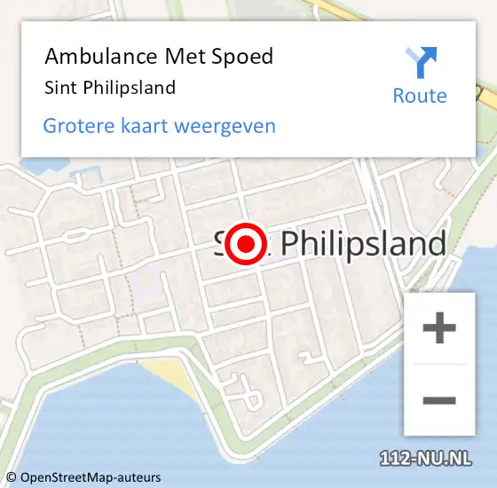 Locatie op kaart van de 112 melding: Ambulance Met Spoed Naar Sint Philipsland op 22 april 2024 15:46