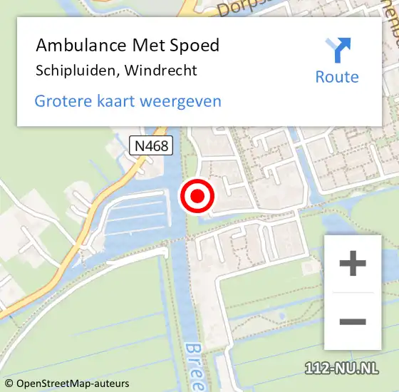 Locatie op kaart van de 112 melding: Ambulance Met Spoed Naar Schipluiden, Windrecht op 22 april 2024 15:55