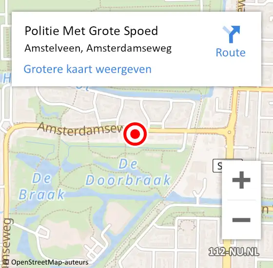 Locatie op kaart van de 112 melding: Politie Met Grote Spoed Naar Amstelveen, Amsterdamseweg op 22 april 2024 16:08