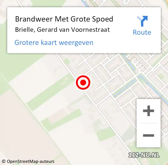 Locatie op kaart van de 112 melding: Brandweer Met Grote Spoed Naar Brielle, Gerard van Voornestraat op 22 april 2024 16:25
