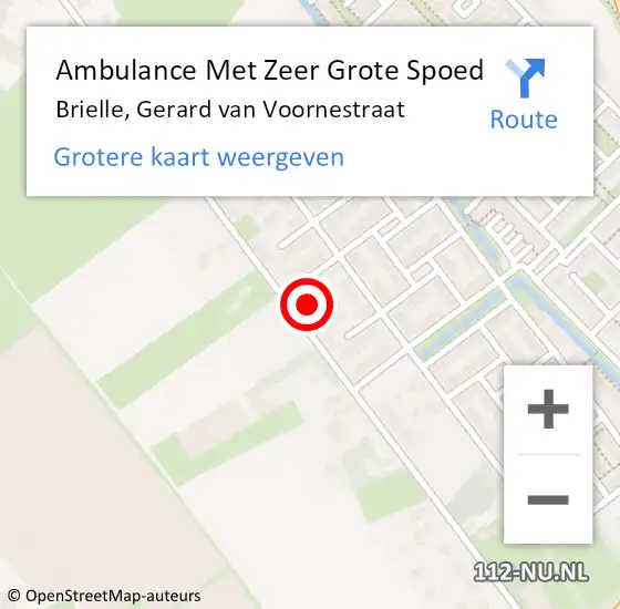 Locatie op kaart van de 112 melding: Ambulance Met Zeer Grote Spoed Naar Brielle, Gerard van Voornestraat op 22 april 2024 16:25