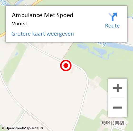 Locatie op kaart van de 112 melding: Ambulance Met Spoed Naar Voorst op 22 april 2024 17:01
