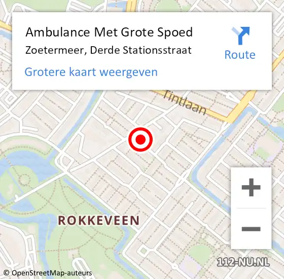 Locatie op kaart van de 112 melding: Ambulance Met Grote Spoed Naar Zoetermeer, Derde Stationsstraat op 22 april 2024 17:28