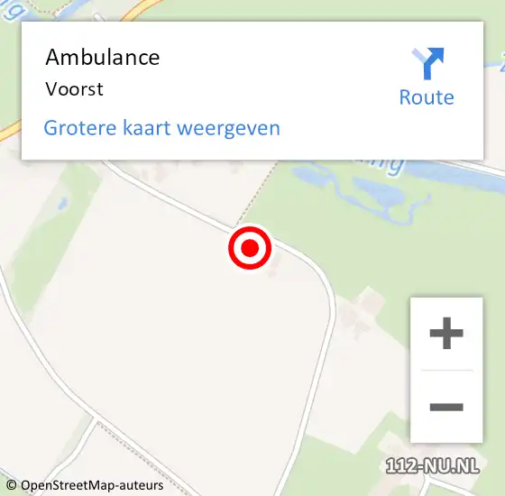 Locatie op kaart van de 112 melding: Ambulance Voorst op 22 april 2024 17:30