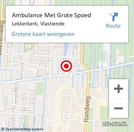 Locatie op kaart van de 112 melding: Ambulance Met Grote Spoed Naar Lekkerkerk, Vlastiende op 22 april 2024 17:32