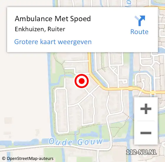 Locatie op kaart van de 112 melding: Ambulance Met Spoed Naar Enkhuizen, Ruiter op 22 april 2024 17:41