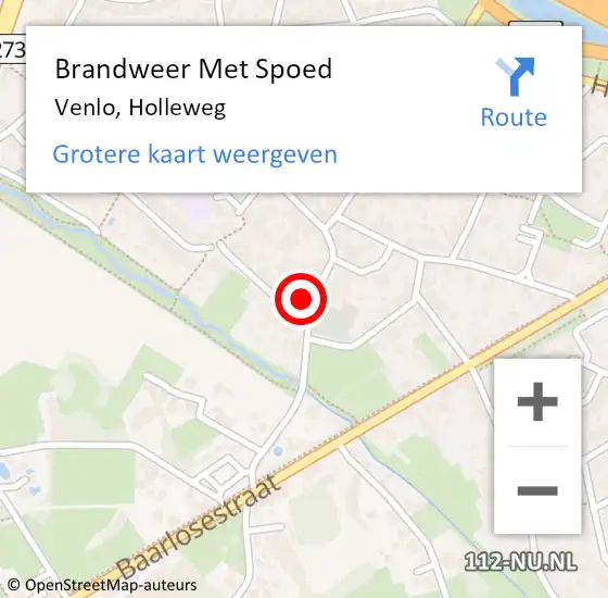 Locatie op kaart van de 112 melding: Brandweer Met Spoed Naar Venlo, Holleweg op 22 april 2024 19:18