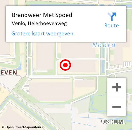 Locatie op kaart van de 112 melding: Brandweer Met Spoed Naar Venlo, Heierhoevenweg op 22 april 2024 19:23