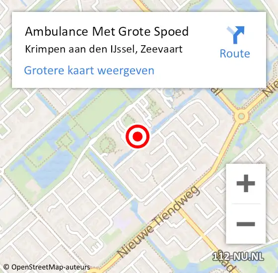 Locatie op kaart van de 112 melding: Ambulance Met Grote Spoed Naar Krimpen aan den IJssel, Zeevaart op 22 april 2024 19:51